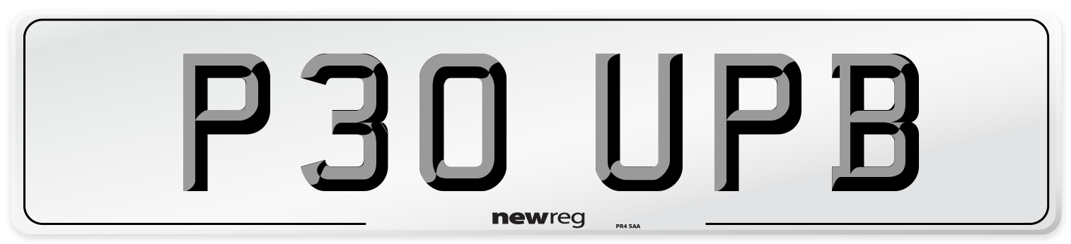 P30 UPB Number Plate from New Reg